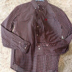 Men's Red Patterned Shirt